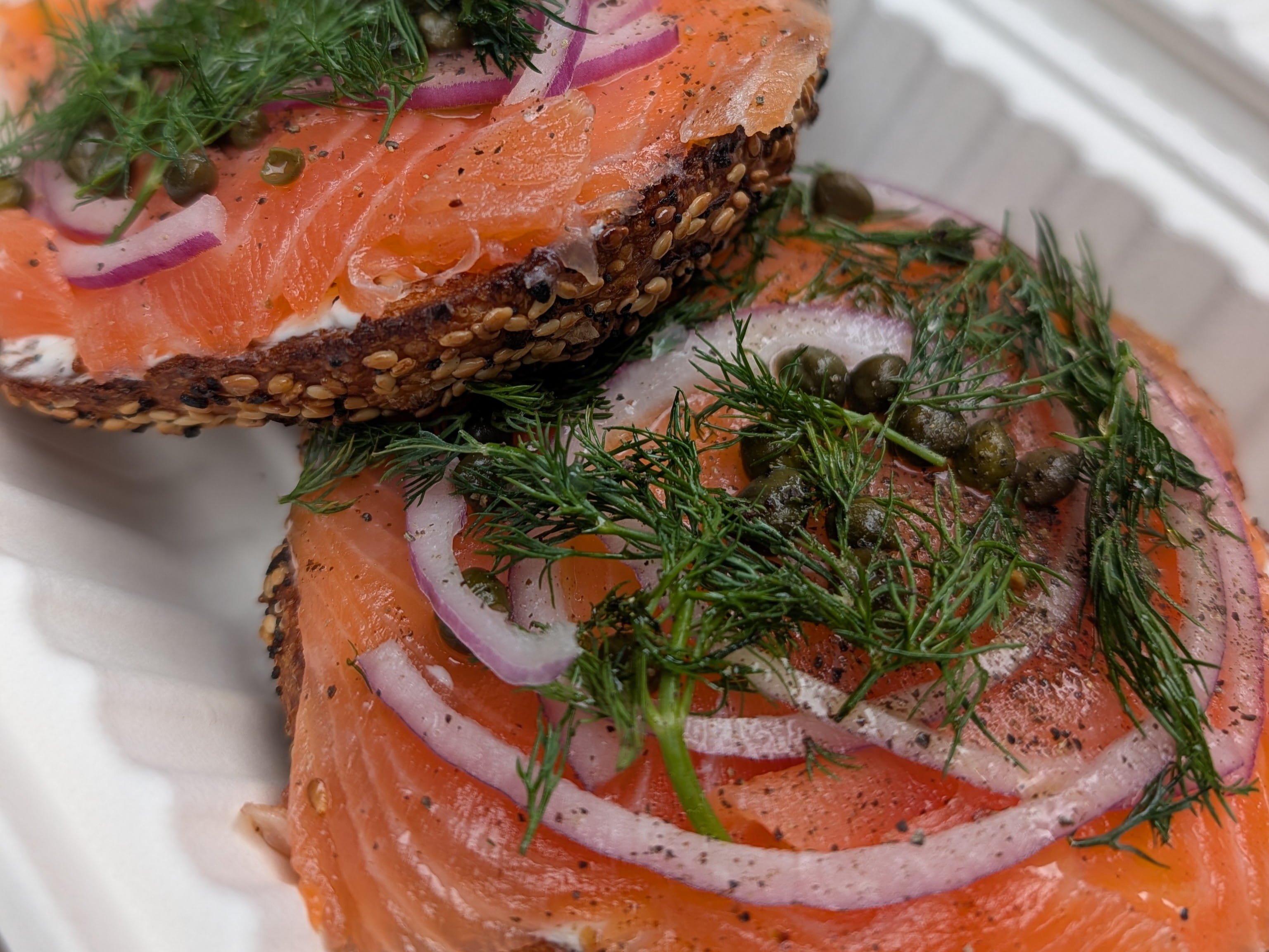 Smoked salmon bagel from Apollo Bagels