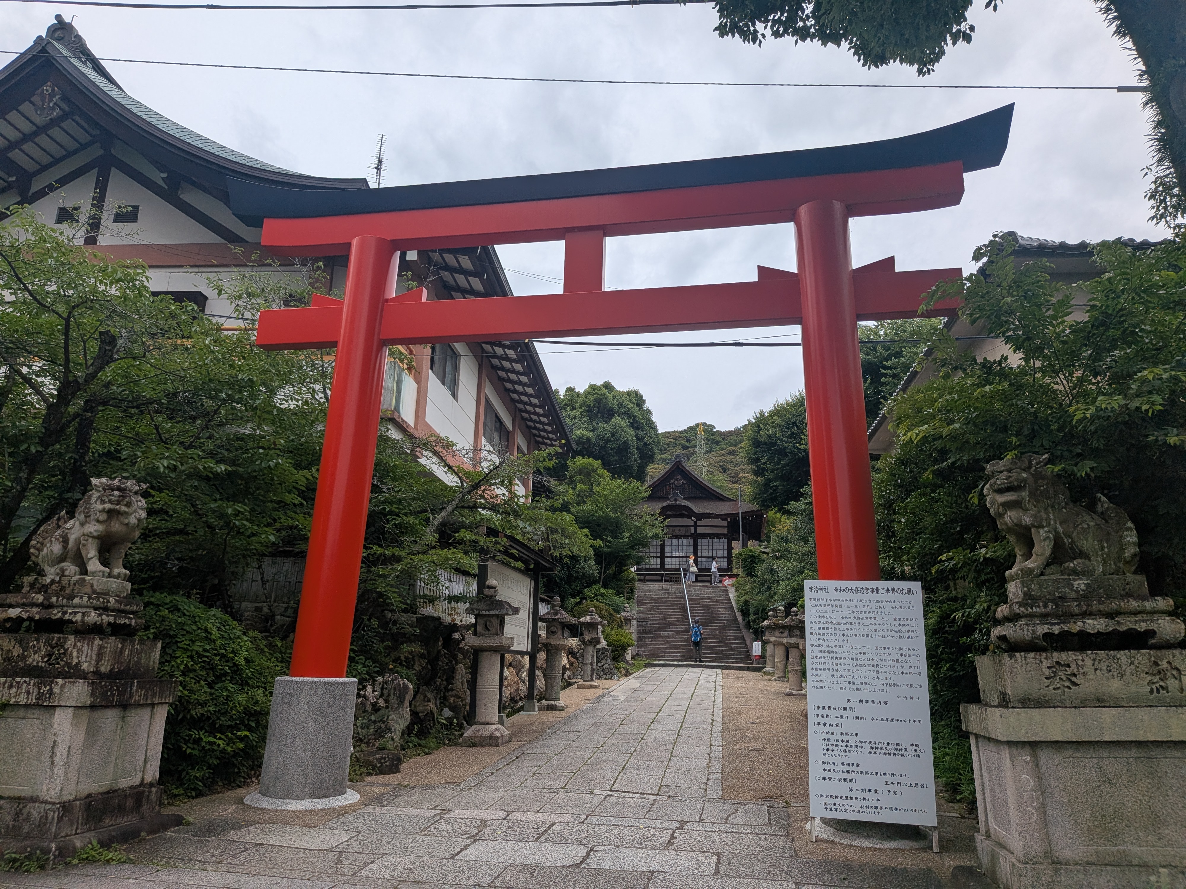 Red torii gate in Uji, Kyoto